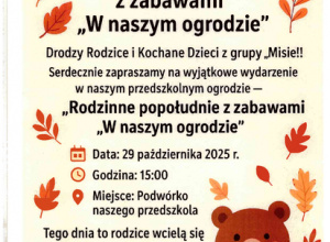 Rodzinne popołudnie z zabawami ,,W naszym ogrodzie''